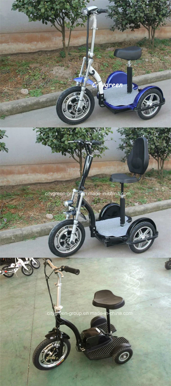 Tricycle Scooter for Sale/Covered Trike Scooter/Foldable 3 Wheel Scooter