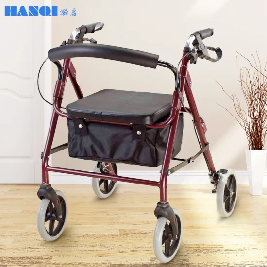 Hanqi Factory Direct Supply Four-Wheel Folding Cart Walker Utilisé à l'intérieur et à l'extérieur